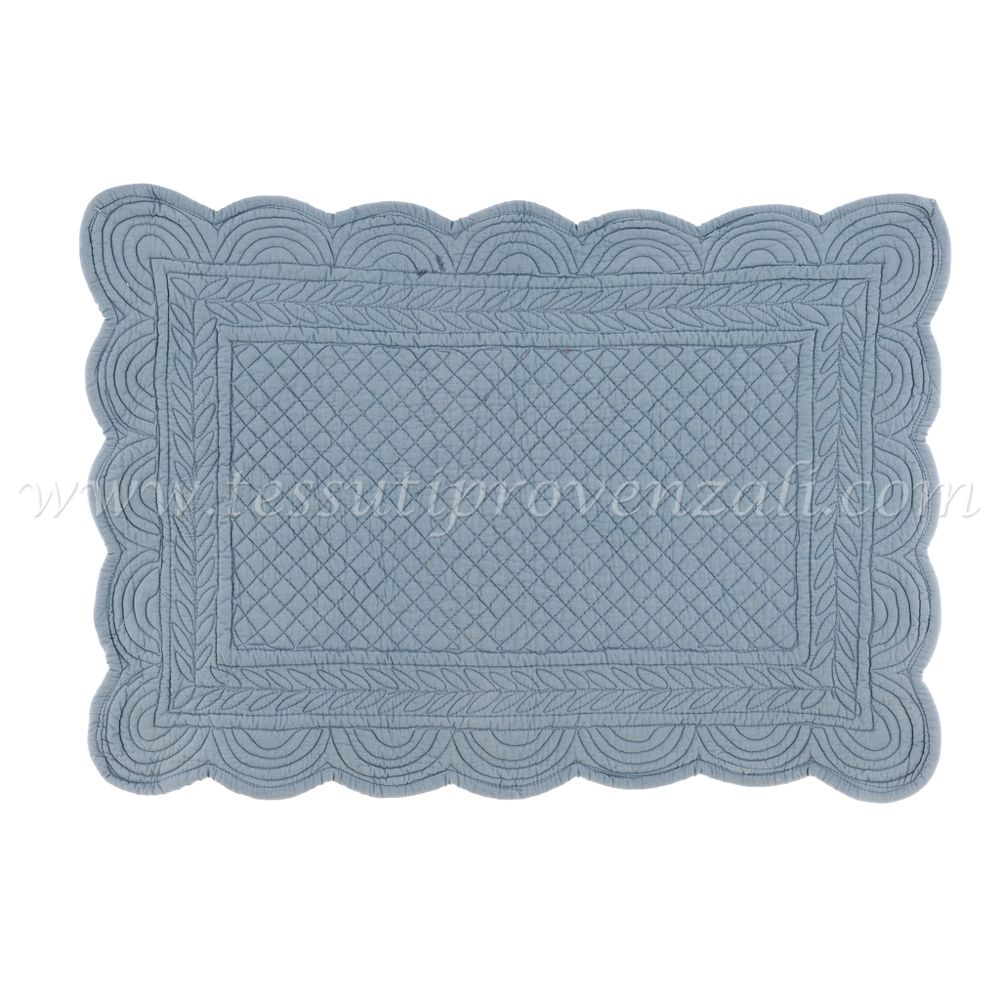 Blanc Mariclo tovaglietta americana boutis serie Carmen colore azzurro polvere