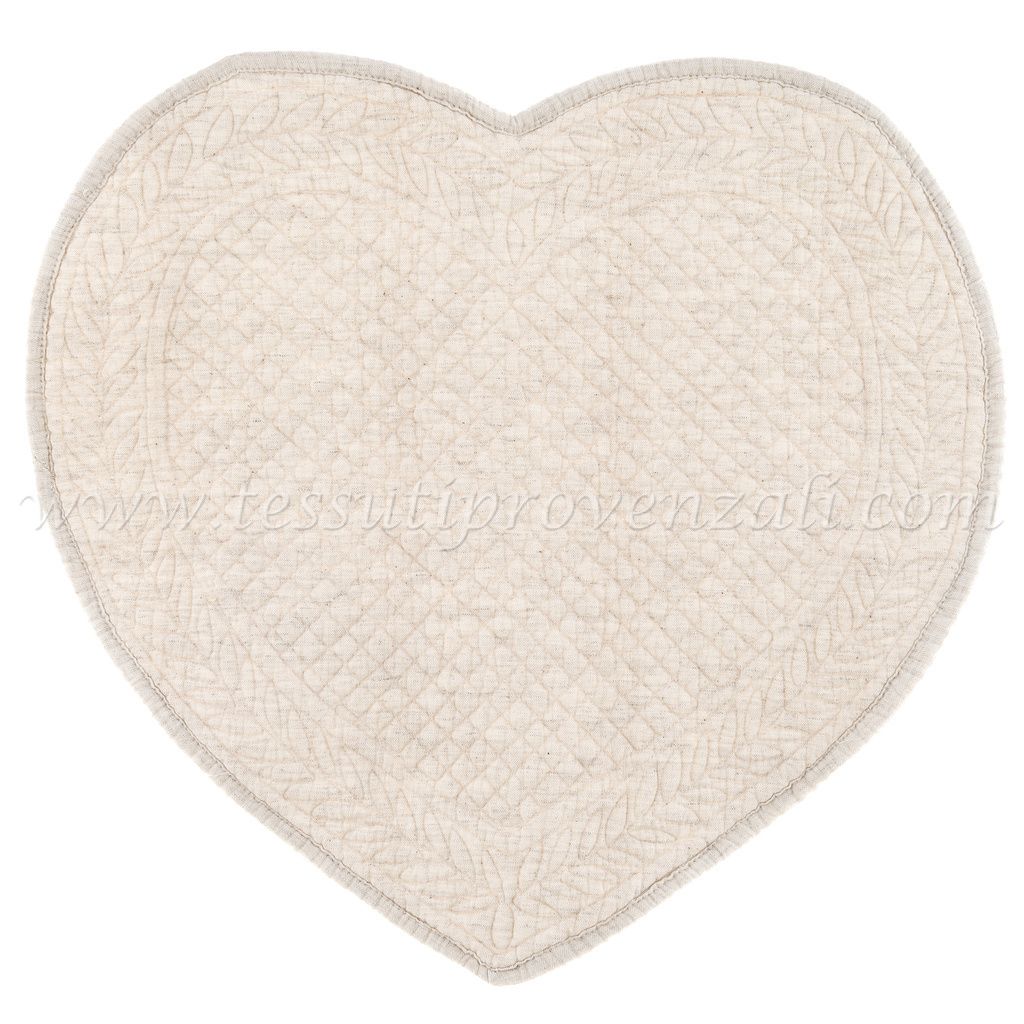 Blanc Mariclo tovaglietta boutis a cuore colore naturale melange