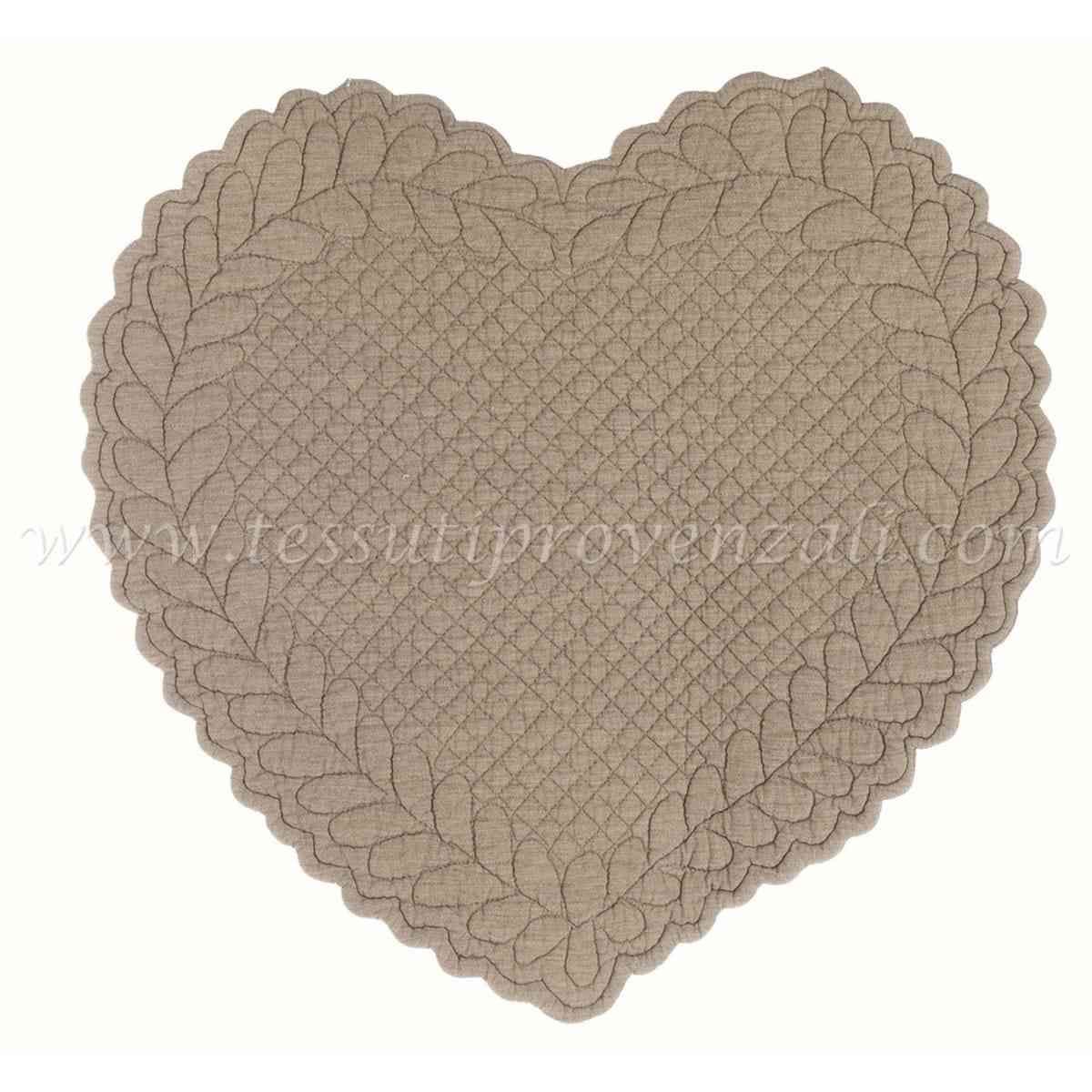 Blanc Mariclo tovaglietta boutis a cuore serie Amore colore ecrù