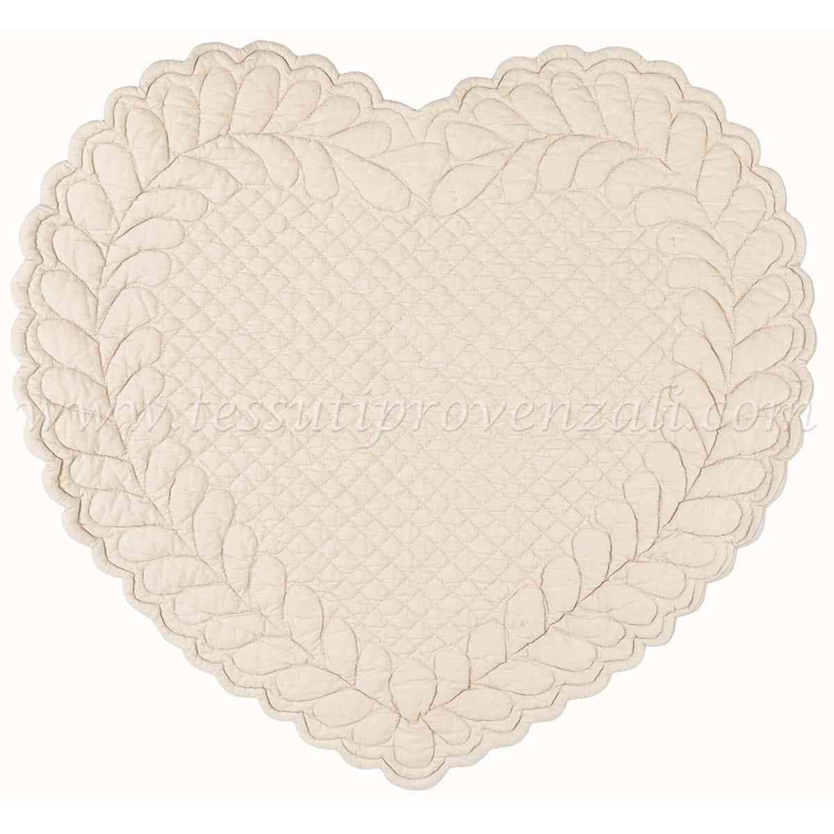 Blanc Mariclo tovaglietta boutis a cuore serie Amore colore naturale