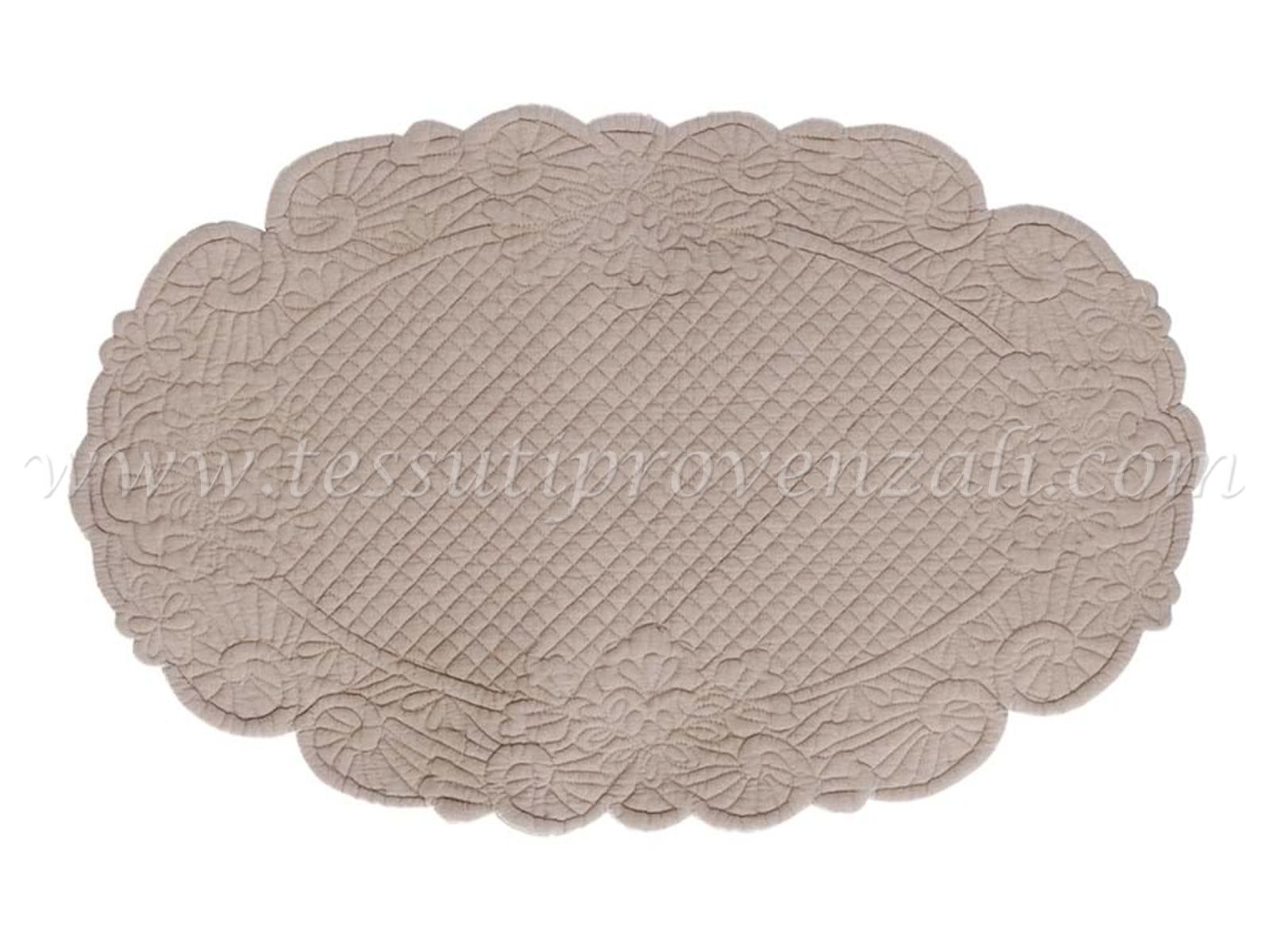 Blanc Mariclo tovaglietta boutis ovale serie Carmen cm. 20x30 colore ecrù