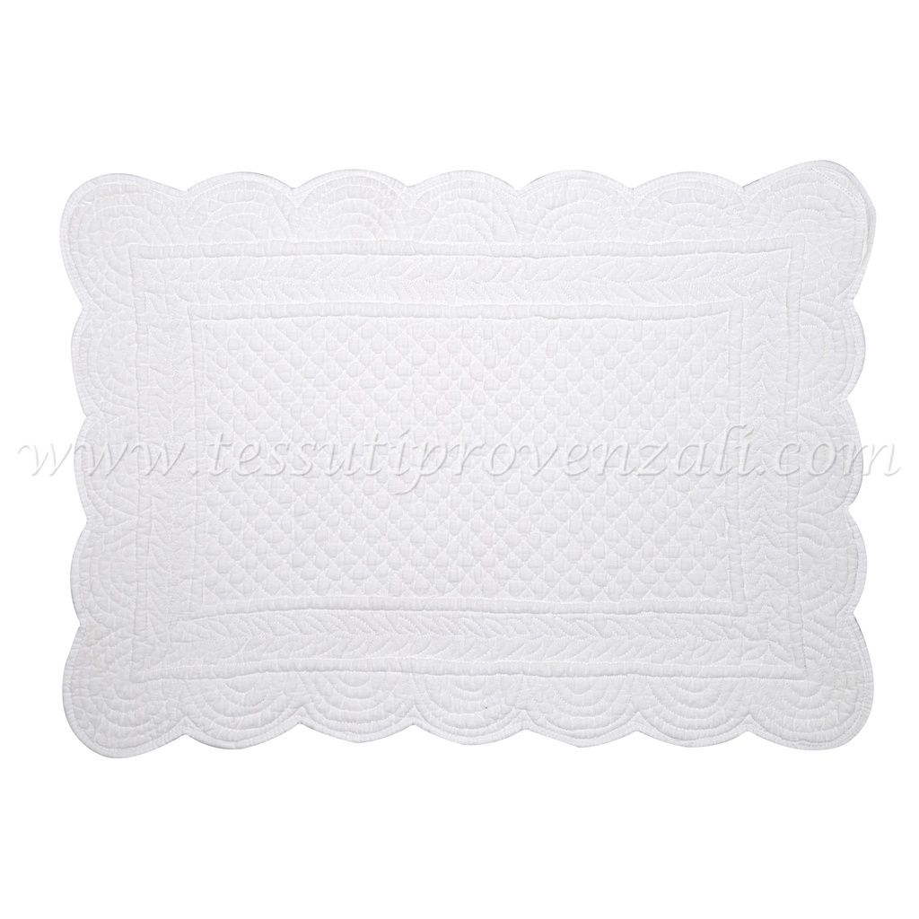 Blanc Mariclo tovaglietta boutis rettangolare serie Carmen bianco cm. 35x50