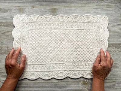 Blanc Mariclo tovaglietta boutis rettangolare serie Carmen naturale cm. 35x50 
