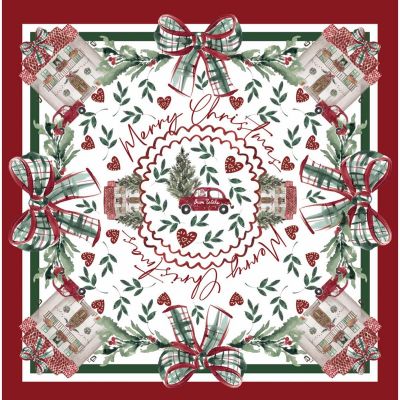 Blanc Mariclo' tovaglietta centrotavola cm.125x125 serie Un Natale Italiano
