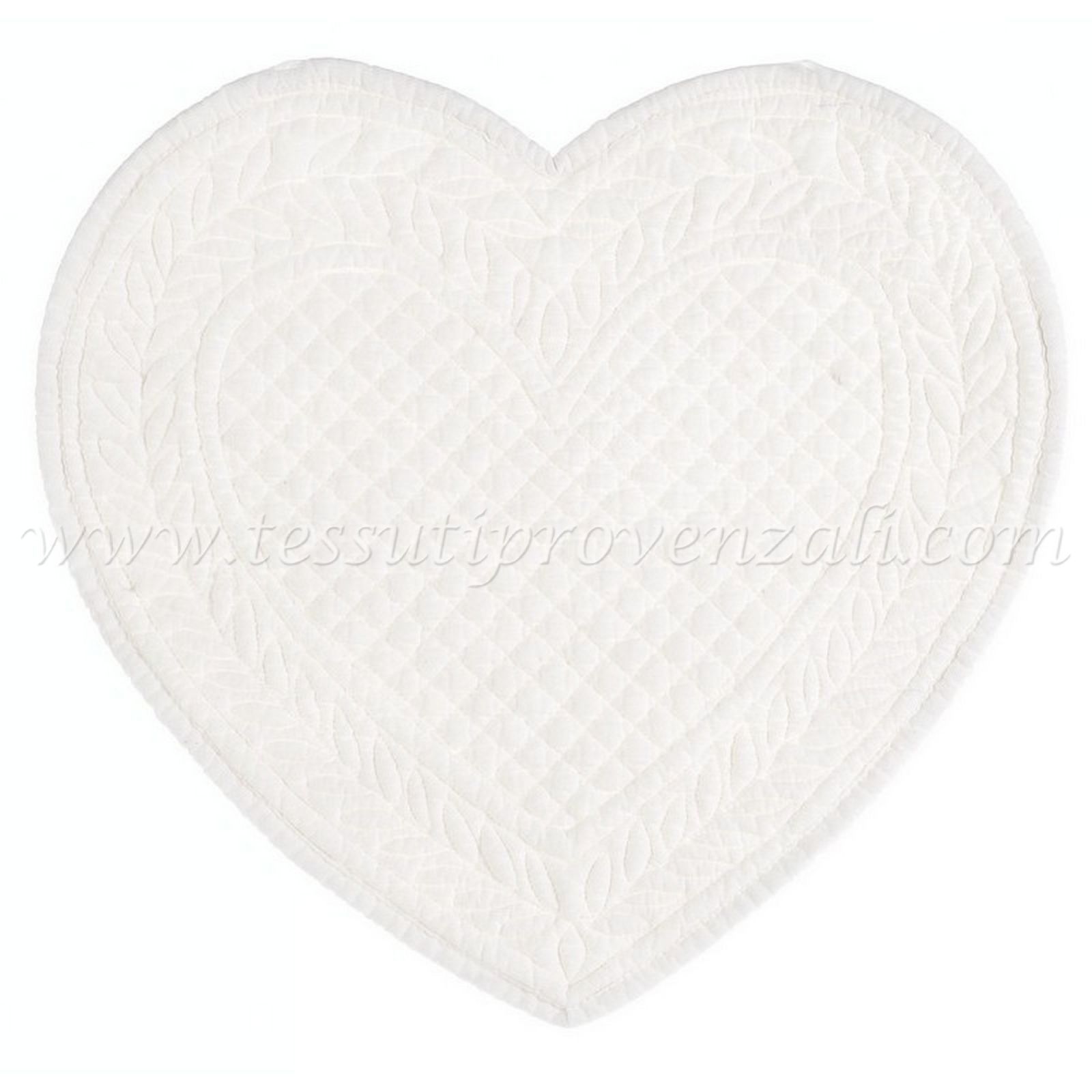 Blanc Mariclo tovaglietta cuore boutis serie Carmen colore avorio chiarissimo
