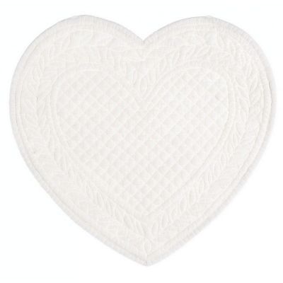 Blanc Mariclo tovaglietta cuore boutis serie Carmen colore avorio chiarissimo