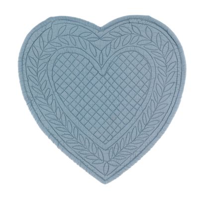 Blanc Mariclo tovaglietta cuore boutis serie Carmen colore azzurro polvere