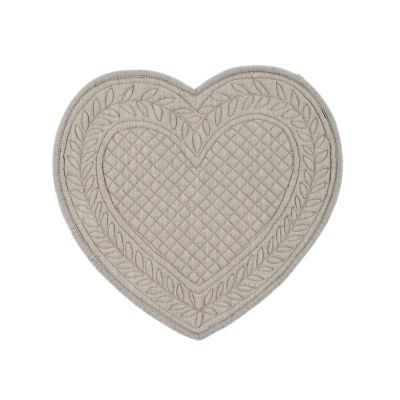 Blanc Mariclo tovaglietta cuore boutis serie Carmen colore lino melange
