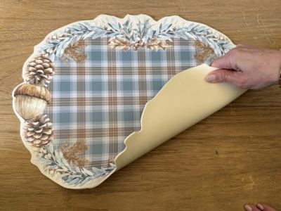 Blanc Mariclo tovaglietta in vinile decoro autunnale colore azzurro cm.44x34