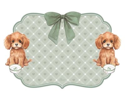 Blanc Mariclo tovaglietta in vinile decoro cagnolini cm.49x32