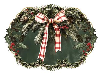 Blanc Mariclo tovaglietta in vinile decoro ghirlanda con fiocco cm.44x33