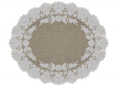 Blanc Mariclo tovaglietta in vinile effetto lino ricamato cm.42x35