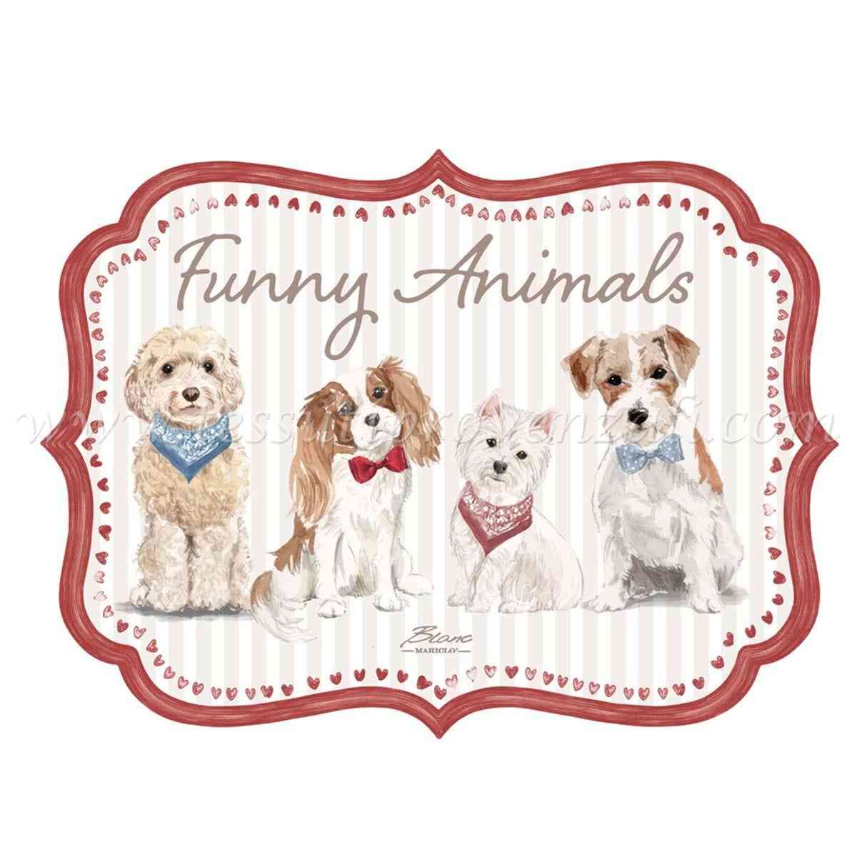 Blanc Mariclo tovaglietta in vinile serie Funny Animals cm.50x36 variante cani