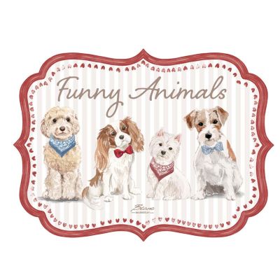 Blanc Mariclo tovaglietta in vinile serie Funny Animals cm.50x36 variante cani
