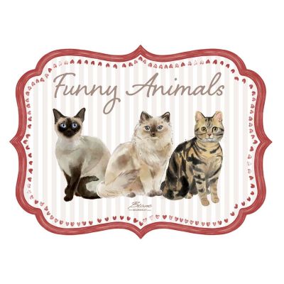 Blanc Mariclo tovaglietta in vinile serie Funny Animals cm.50x36 variante gatti