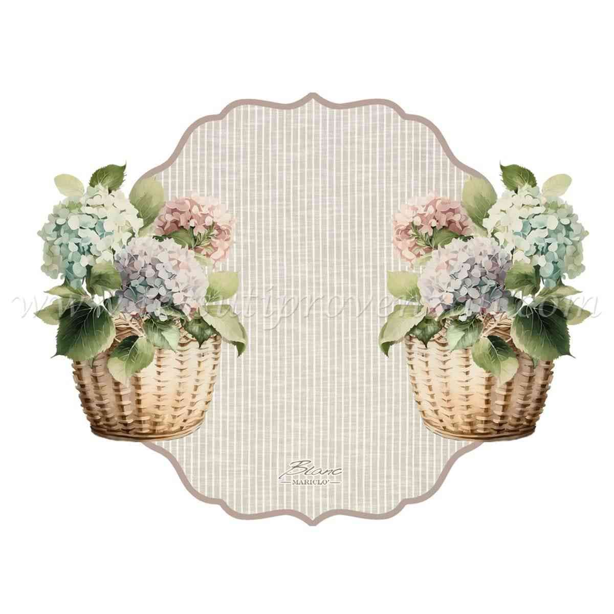 Blanc Mariclo tovaglietta in vinile serie Ortensia