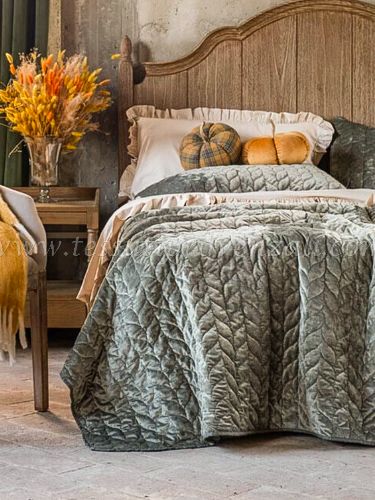 Blanc Mariclo' double velvet quilt Velvet Collection series