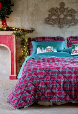 Blanc Mariclo trapunta matrimoniale serie Tartan Collection 