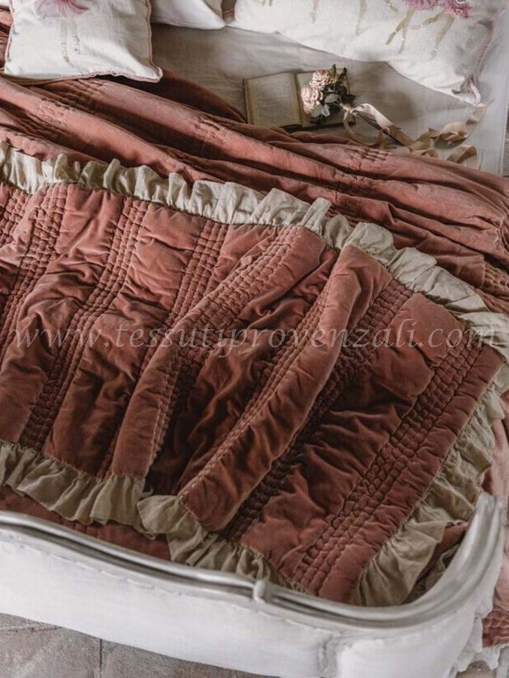 Blanc Mariclo trapuntino fondoletto in velluto di cotone serie Nouvelle Vogue rosa antico