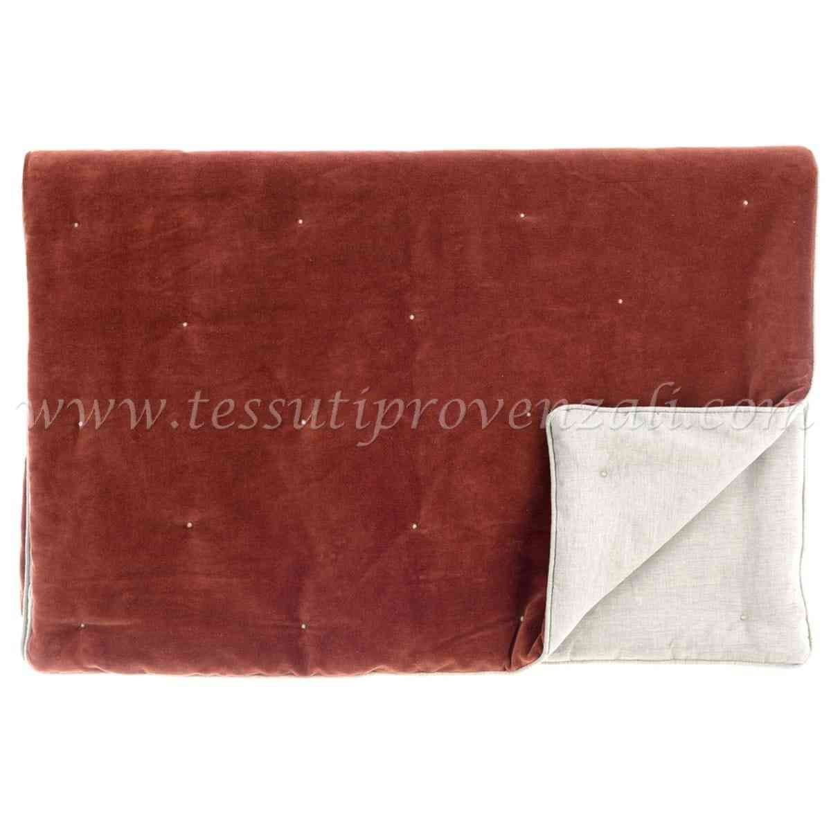 Blanc Mariclo trapuntino fondoletto in velluto serie Foliage Velvet colore ruggine