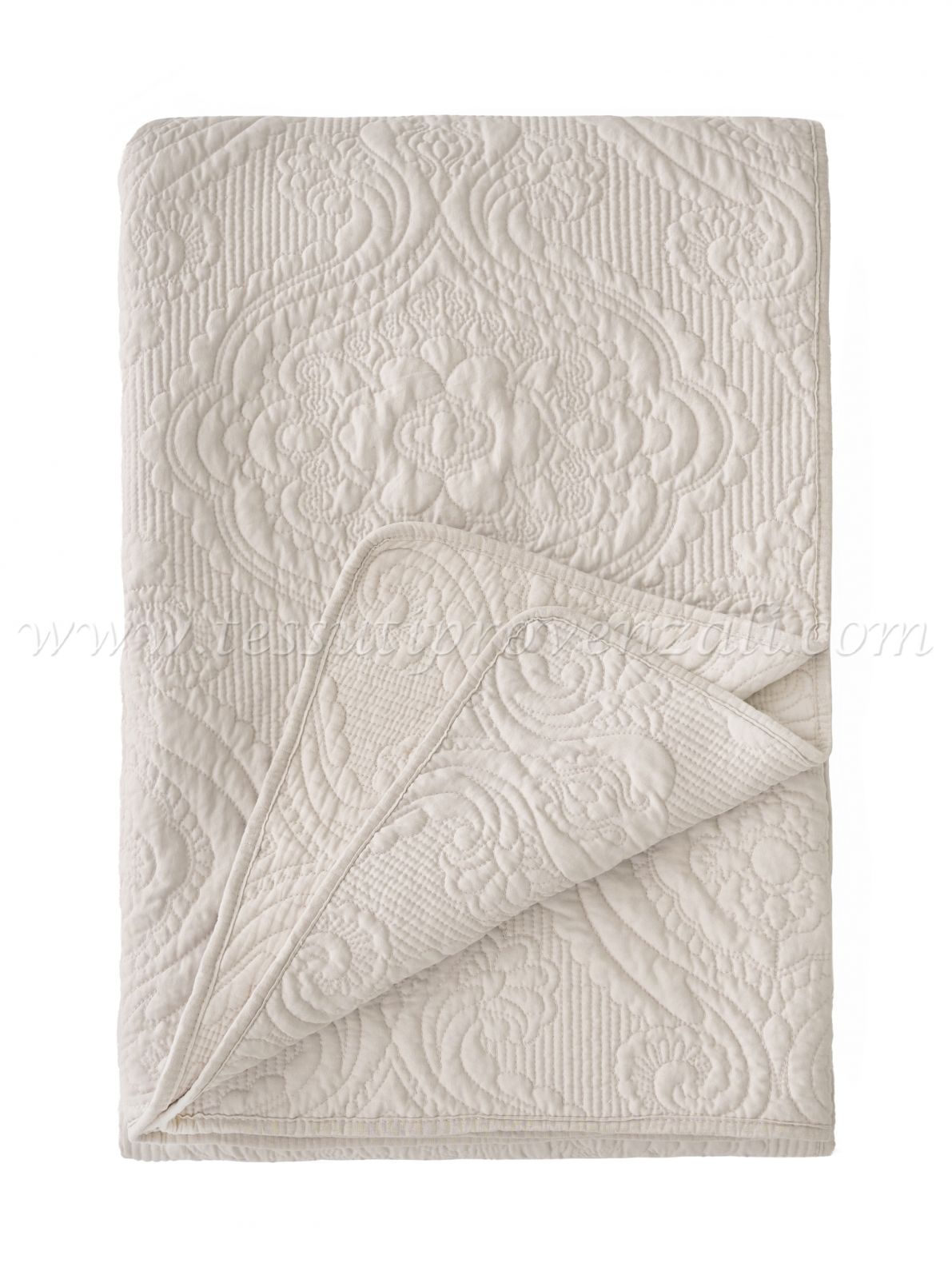 Blanc Mariclo trapuntino fondoletto serie Ricamo di cotone cm.60x240 colore beige
