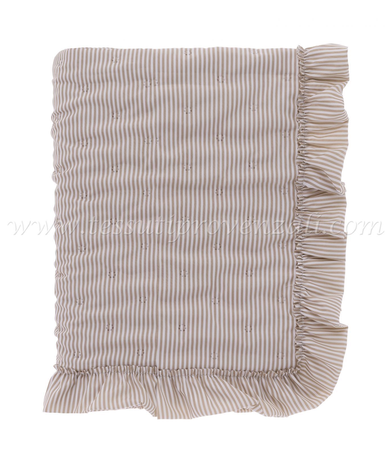 Blanc Mariclo trapuntino matrimoniale a righe serie Sogno Vichy colore beige