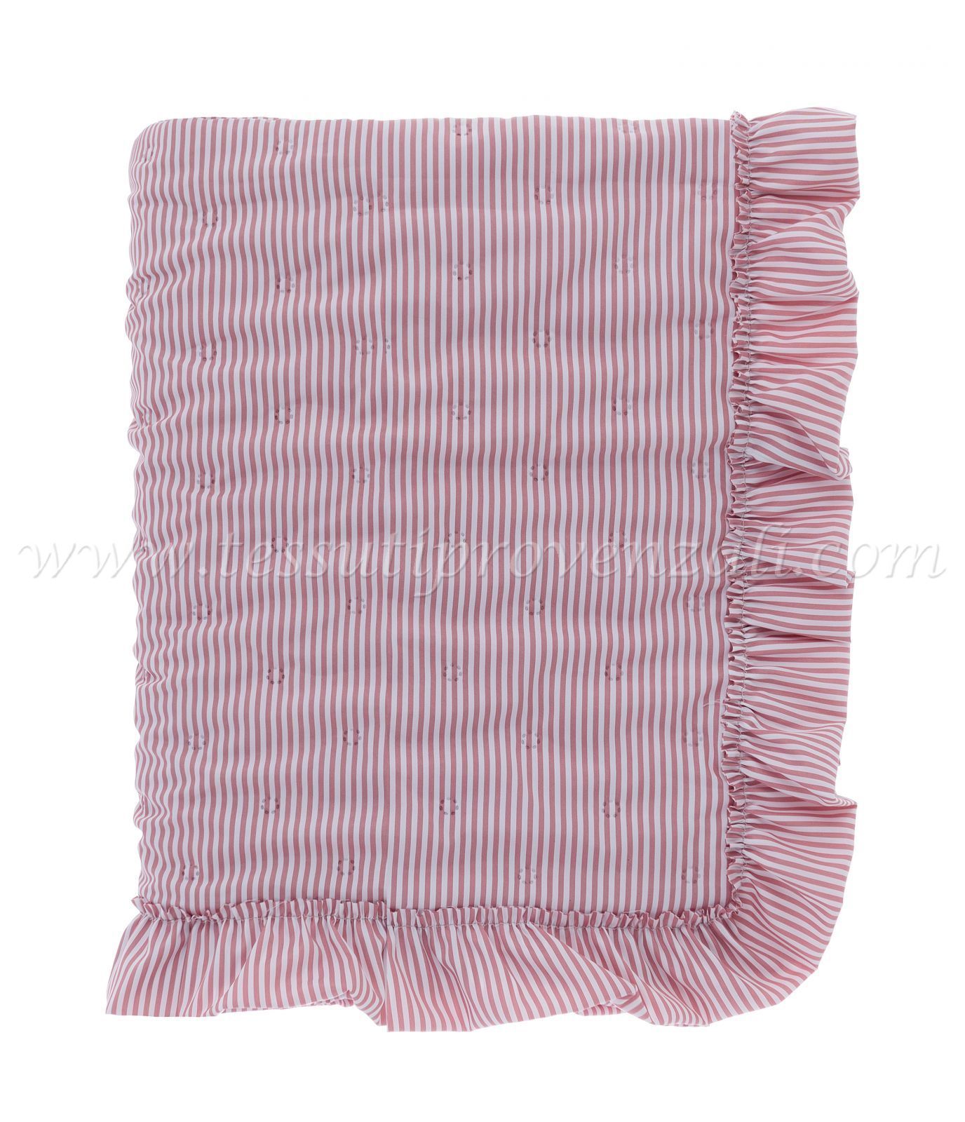 Blanc Mariclo trapuntino matrimoniale a righe serie Sogno Vichy colore rosa