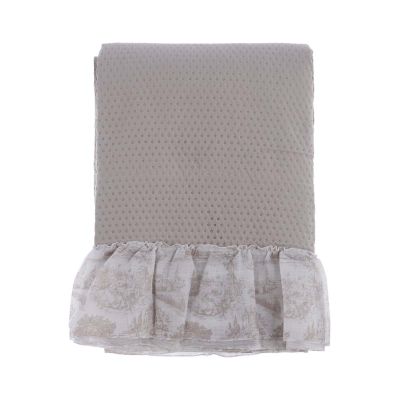 Blanc Mariclo trapuntino matrimoniale con balza Toile de Jouy colore beige