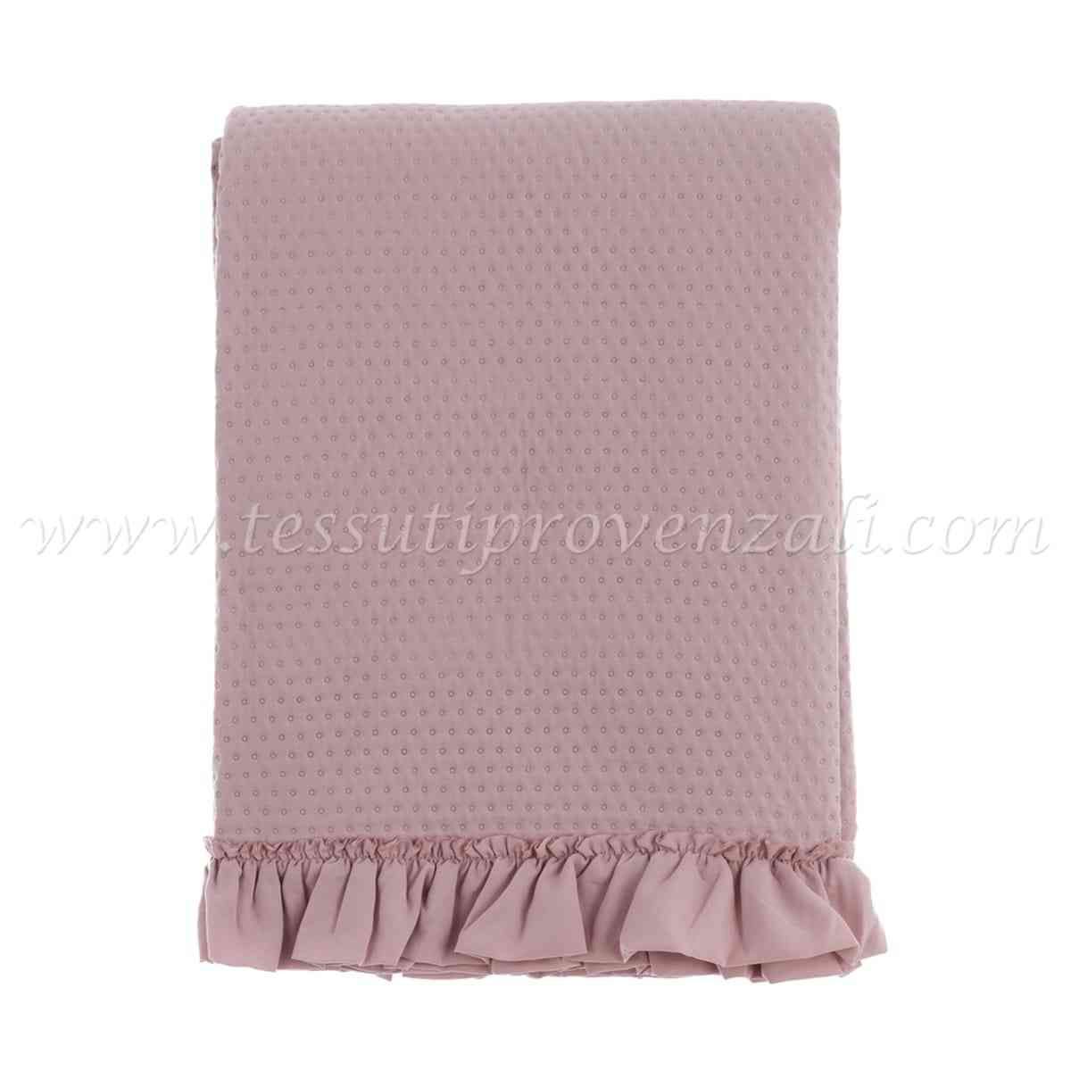 Blanc Mariclo trapuntino matrimoniale con gala serie Acquarello colore rosa