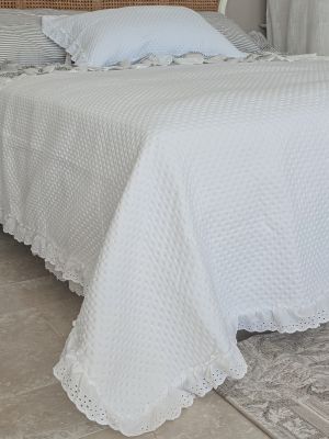 Blanc Mariclo trapuntino matrimoniale con pizzo sangallo serie Tutu colore bianco