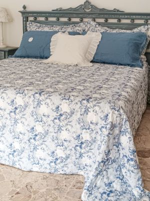 Blanc Mariclo trapuntino singolo con stampa floreale serie Blu Elisa
