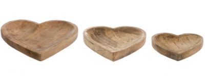 Blanc Mariclo vassoio in legno a forma di cuore serie Zerlina misura media cm.27x25