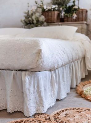 Blanc Mariclo vestiletto matrimoniale con balza h. 36 cm. bianco