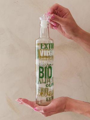 Bottiglia in vetro per olio 500 ml. serie Writings Oil