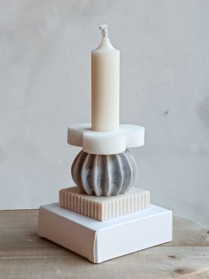 Candela componibile Luminlique con scatola variante colori neutri misura piccola altezza cm.14