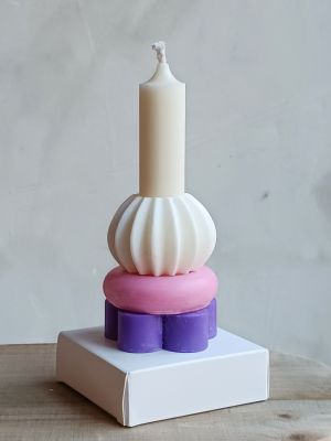 Candela componibile Luminlique con scatola variante colori vivaci misura piccola altezza cm.14