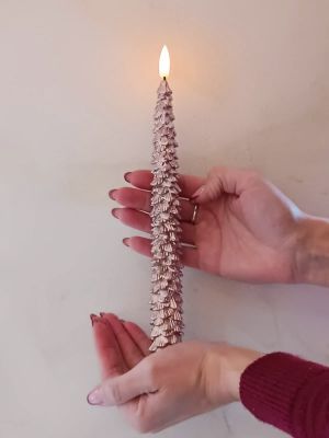 Candela luce led con scatola regalo Brandani colore rosa chiaro
