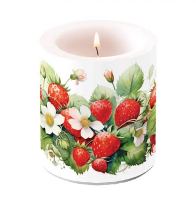 Candela serie Strawberries Fragole Ambiente Europe diam. cm. 10 x 10