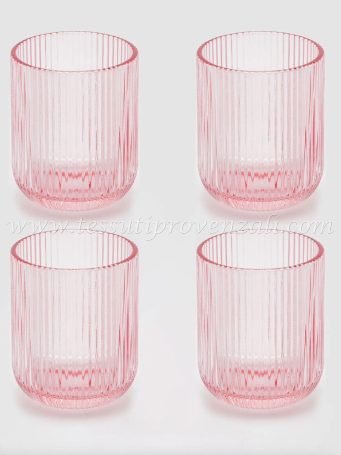 Confezione 4 bicchieri in vetro rosa EDG Enzo de Gasperi altezza cm.9