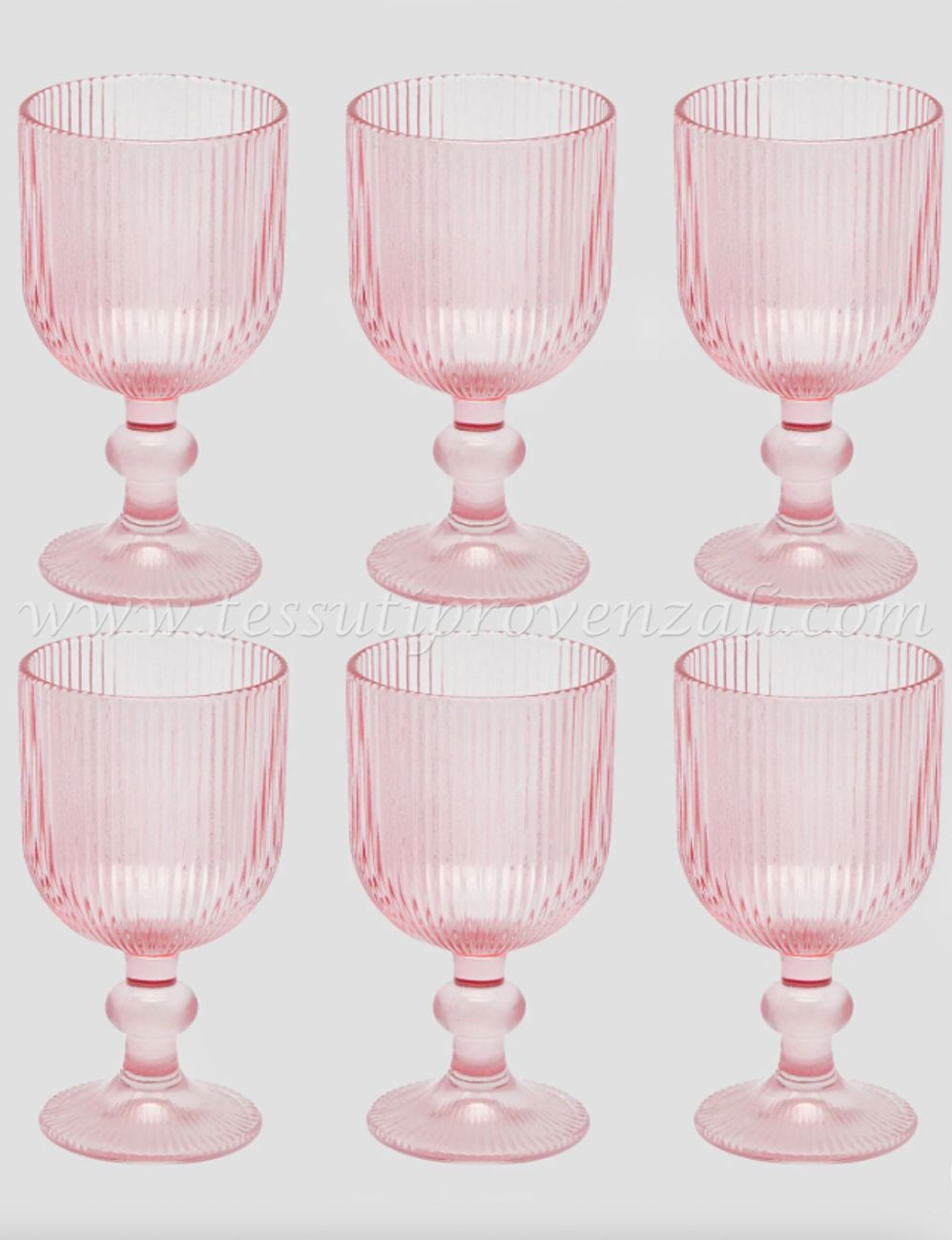 Confezione 6 calici in vetro rosa EDG Enzo de Gasperi altezza cm.14