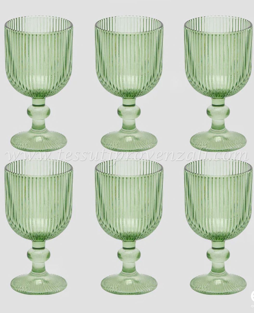 Confezione 6 calici in vetro verde EDG Enzo de Gasperi altezza cm.14