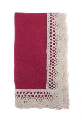 Coppia Tovaglioli con Bordo Crochet avorio serie Giardino d'Inverno Blanc Mariclo