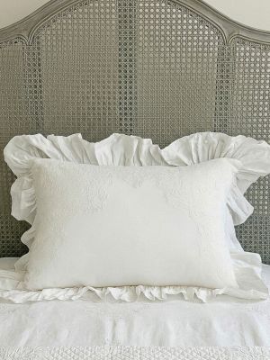 Coppia copriguanciali in cotone ricamati serie Hypnos colore naturale
