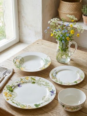 EDG Set piatti in porcellana Fiori Mix 24 pezzi (per 6 persone)