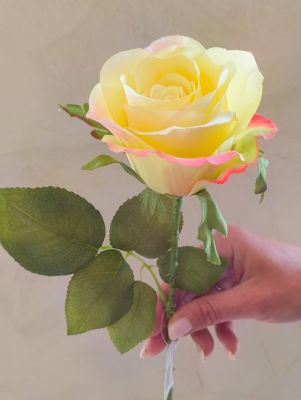 EDG rosa in stoffa alta qualità colore crema altezza cm.52