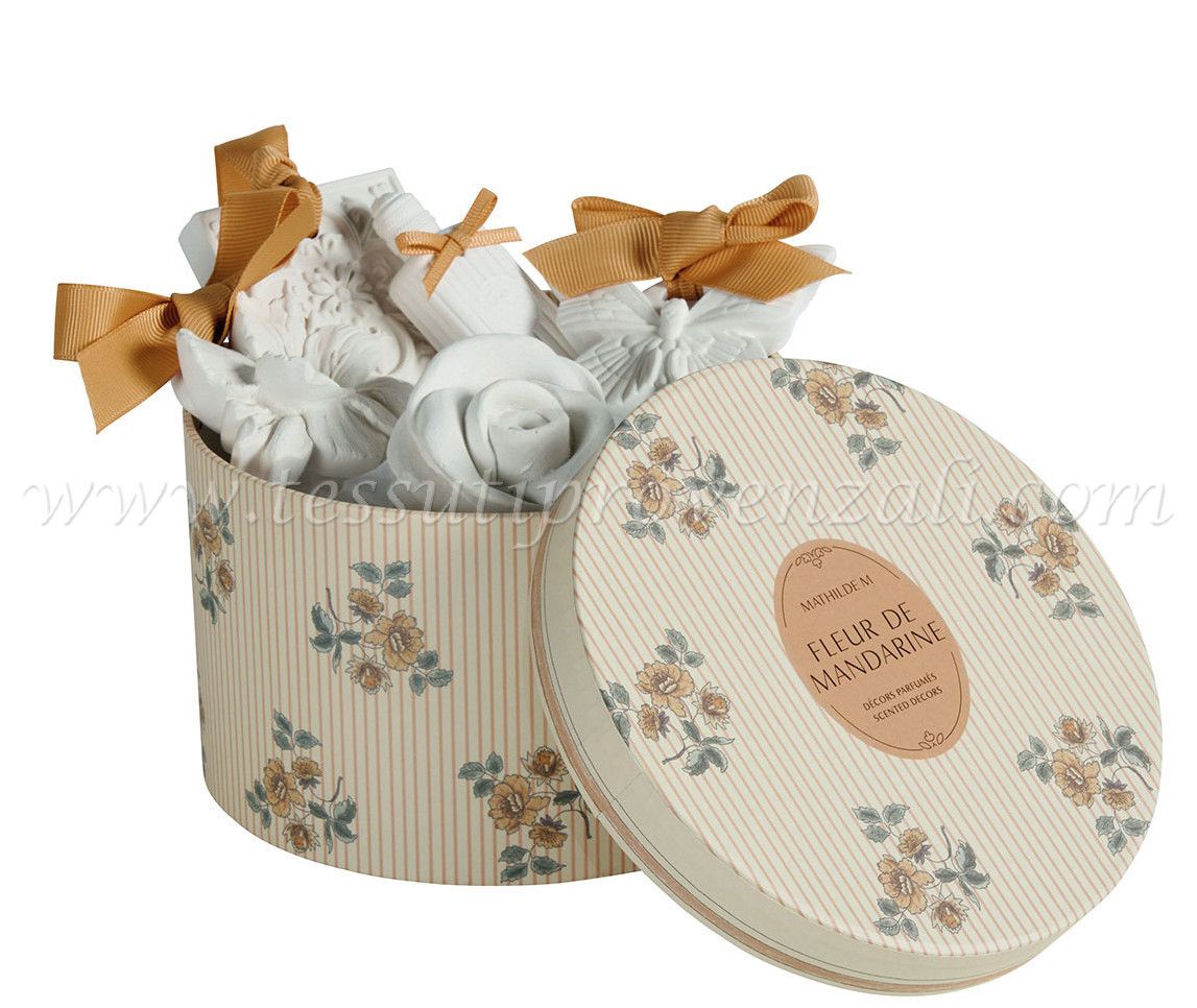 Mathilde M. cofanetto con 5 decori in gesso profumati profumazione Fleur de Mandarine