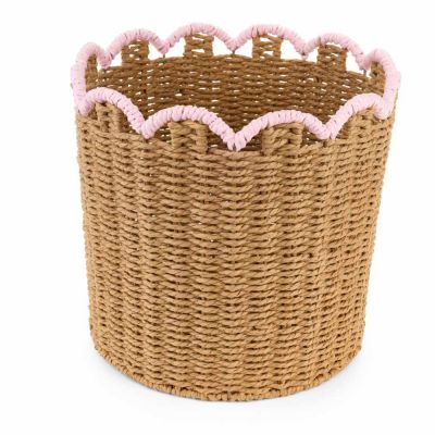 Nuvole di Stoffa cesta in rattan serie Fiorirà dimetro cm.32x30 h.