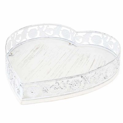 Nuvole di Stoffa vassoio a forma di cuore misura grande cm.26x5 h. shabby chic