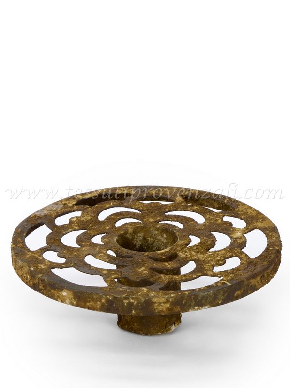 Portacandela per bicchiere in metallo shabby chic cm.9,5x3,5h.
