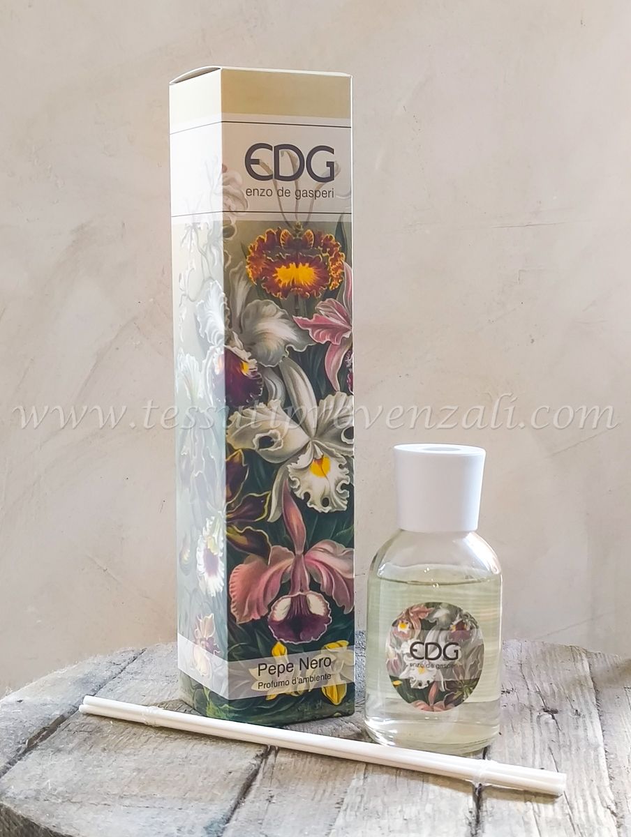 Profumatore ambienti con bastoncini EDG - 100 ml. profumazione Pepe Nero